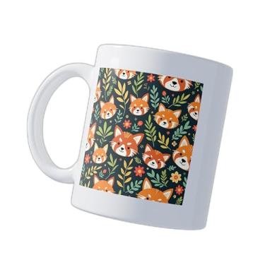 Imagem de Caneca Xícara de Café Porcelana 300ml Com Design Cabeças de Panda Coloridas