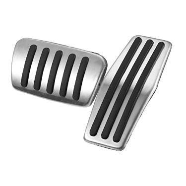 Imagem de X AUTOHAUX 2 peças de capa de pedal de freio acelerador a gás para Buick Lacrosse 2010-2016 tom prateado