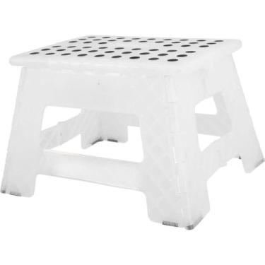 Imagem de Banqueta Banquinho Dobrável Plástica Anti Derrapante Suporta até 150kg banquinho banheiro para Banheiro, Auxílio e Uso Diário(Transparente)