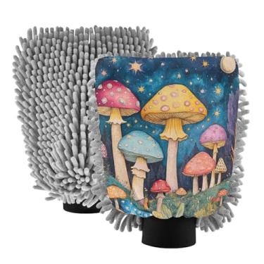 Imagem de STAYTOP Luvas coloridas para lavagem de carro, 2 peças, luvas de microfibra de chenille, sem arranhões, panos de esponja de lavagem ultra absorventes para carros, limpeza doméstica - M