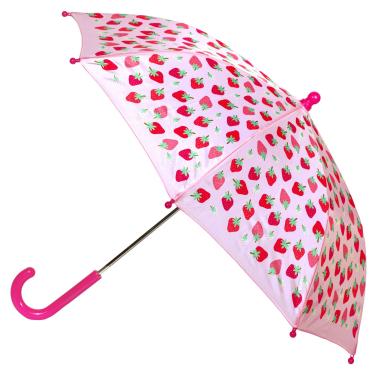 Imagem de Wildkin Guarda-chuva infantil – Dossel à prova de chuva, alça curva, design fácil de pendurar - Patch de morango