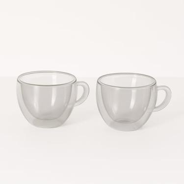 Imagem de Kit Xícaras de Vidro 100ml com Parede Dupla – Resistentes, Elegantes e Isolamento Térmico