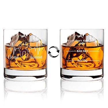 Imagem de AGMdesign Copo de uísque para assistente dentário - copo de 325 ml, presente de formatura engraçado para médico, enfermeiro, profissionais médicos