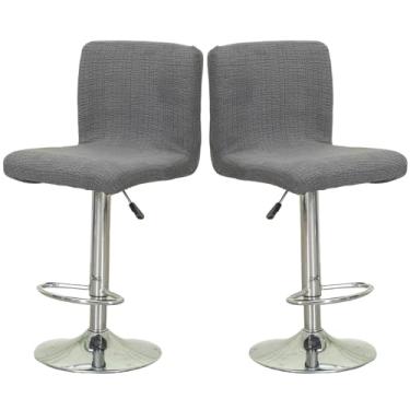 Imagem de Eco-Ancheng Conjunto de 2 capas de banco de bar com altura de balcão, bancos de bar giratórios, capas elásticas para balcão, banco alto, para cozinha, bar, café, 40