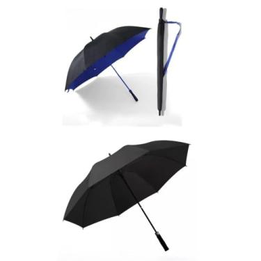 Imagem de Guarda-Chuva Grande Automático - Fibra de Vidro Blackout para Proteção UV, Reforçado para Tempestade(kit2 (azul+preto))