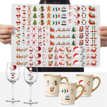 Imagem de Graviarte - Cartela Adesivos Natalino 3 cm Feliz Natal Papai Noel DTF UV -