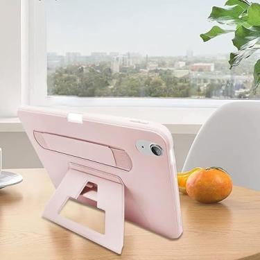 Imagem de Capa protetora para iPad Pro de 11 polegadas 2020/2021/2022, capa protetora com suporte dobrável, capa rígida, ângulos de visualização estáveis para digitar e assistir, rosa