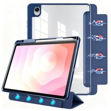 Imagem de E NET-CASE Capa magnética destacável para Samsung Galaxy Tab S11 2025 de 11 polegadas (SM-X736B/SM-X730), luz traseira ultratransparente, à prova de arranhões, fácil de retirar e conectar, hibernar
