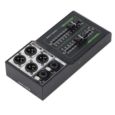Imagem de Alomejor Controlador de Volume Passivo Alomejor, Botão de Controle de áudio Estéreo de Metal Com Saí Dupla, Atenuador Profissional de 70 Mm para DAC Soundcard Home Studio (7.5x3.5x1.6in)