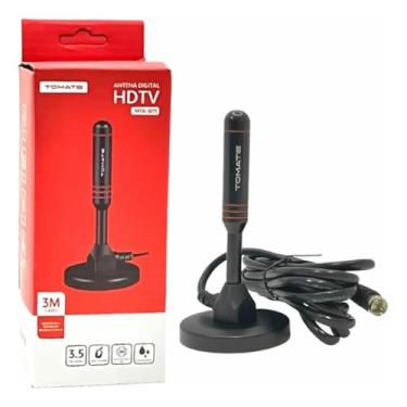 Imagem de Antena TV Digital Interna Tomate MTA-3011 com Cabo de 3 Metros – Sinal HD UHF/VHF – Compatível com TVs e Conversores Digitais