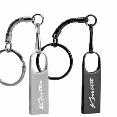 Imagem de Pen drive USB de metal personalizado com chaveiro, pen drive USB gravado personalizado para brindes promocionais de negócios, eventos corporativos, marca, pen drive com logotipo personalizado com