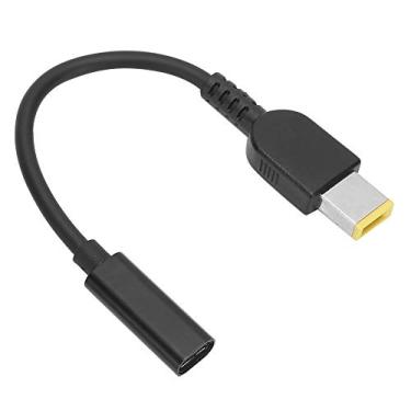 Imagem de Cryfokt Adaptador Compacto Tipo C Fêmea para DC Cabo de 17 Cm de Alta Segurança Power Support Porta Quadrada