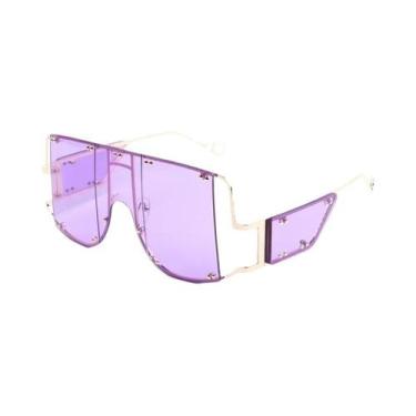 Imagem de Óculos De Sol Femininos Oversized Estilo Envolvente Kenbo UV400 Grande