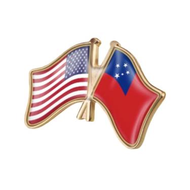 Imagem de QTAOEIONG Bandeiras dos Estados Unidos, EUA, América, EUA e muitos outros países, broche de liga de amizade com cruz, 1.3x0.9inch/32x23mm, Metal, Sem Pedra Preciosa