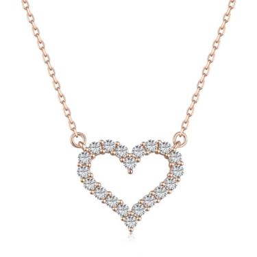 Imagem de GemKing DY190464-S-G-WH Colar feminino elegante para uso diário, joia fina, pedra sintética, cristal 5A, zircônia Z, alfabeto gradiente, Prata esterlina, Sem Pedra Preciosa