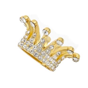 Imagem de Suporte de caneta Crown Design Nail Art com strass de liga para exibição de pincel de manicure, variante dourada