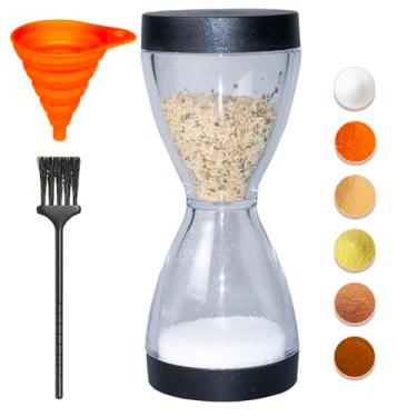 Imagem de TooWoom Saleiro e pimenteiro 2 em 1, saleiro de viagem para sal e pimenta com tampa hermética, dispensador portátil de especiarias para acampamento, cozinha, acampamento de carro, ao ar livre, mochila