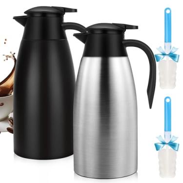 Imagem de Jarra térmica de café de 1,927 g para manter o calor, garrafa térmica de aço inoxidável de 2 litros, jarra de parede dupla isolada a vácuo, bule de chá para café, chá, manter quente por 12 horas