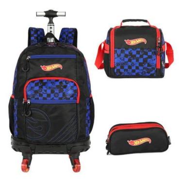 Imagem de Kit Mochila Rodinhas 360 Porta Notebook  Hot Wheels