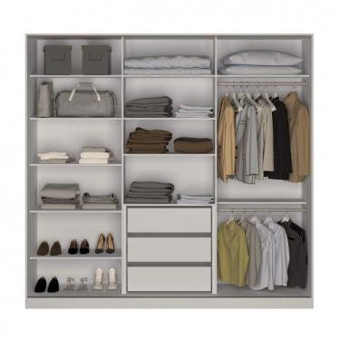 Imagem de Guarda Roupa Casal 3 Espelhos 3 Portas de Correr Nova Mobile Branco