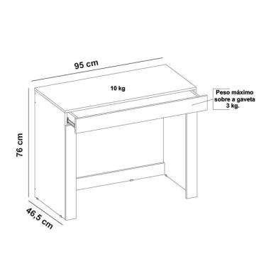 Imagem de Escrivaninha Multiuso 1 Gaveta Cléo Permobili Branco