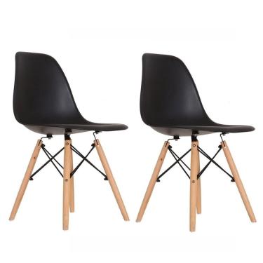 Imagem de Kit 2 Cadeiras Eames Pp Dsw-M Empório Tiffany Preto