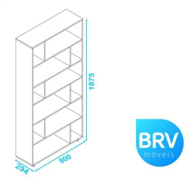 Imagem de Estante para Livros 5 Prateleiras Be 44 Performa Brv Móveis Branco