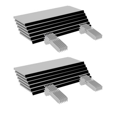 Imagem de Kit 12 Bandejas Gondola FIT 40 Branco 12X 25x90 Pe Preto