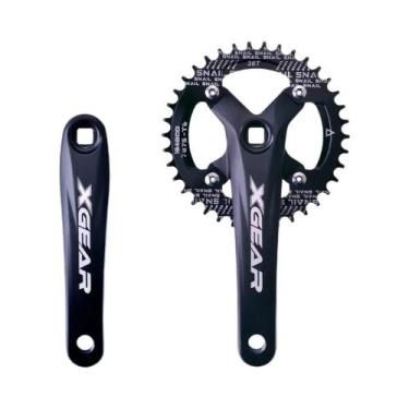 Imagem de Pedivela De Bicicleta Em Liga De Alumínio Preto Com Furo Quadrado 104B