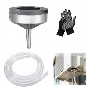 Imagem de Vakerga Kit de drenagem CA de janela magnética de 1,8 m para ar condicionado niversal kit de conector de mangueira de drenagem CA portátil unidade linha de gotejamento CA com tubo branco