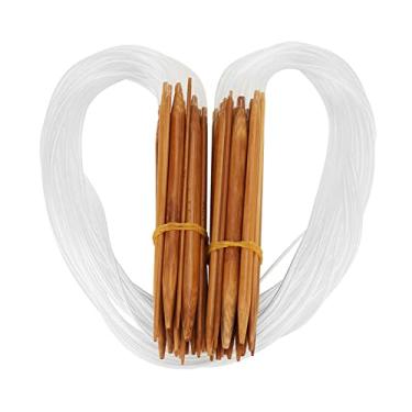 Imagem de Generic Conjunto de Agulhas de tricô Circulares de Madeira de 80 Cm Com Juntas Lisas para Amantes de Bordados DIY, 18 Peças de Tamanhos Diferentes para Entusiastas de tricô