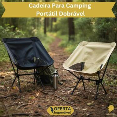 Imagem de Cadeira Camping Portátil Praia Pesca Dobrável Transportável Prática Re