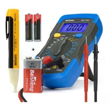 Imagem de Kit Multimetro Digital Profissional + Caneta Tensão - EXBOM