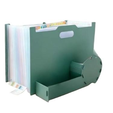 Imagem de Organizador de Folhas A4 Pasta Arquivo 13 e 24 Divisórias Pasta Sanfonada para Escritório, Casa e Escola, Facilita Classificação de Documentos(VERDE MUSGO,24 DIVISÓRIAS COM PORTA TRECO)