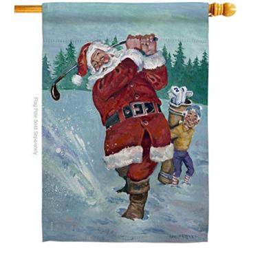 Imagem de Breeze Decor Bandeira de casa de Papai Noel de inverno para casa de Natal, casamento, presente de Natal, época de rena, decoração de inverno, pequeno jardim, presente de quintal duplo, feito nos EUA