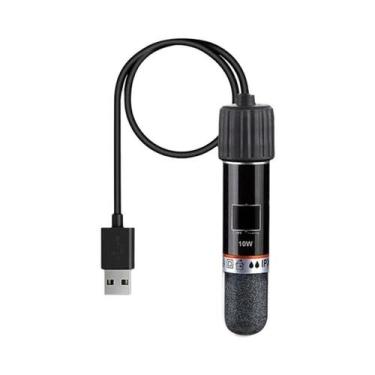 Imagem de Mini Aquário USB Com Aquecedor Submersível De 10W E Termostato 26 grau