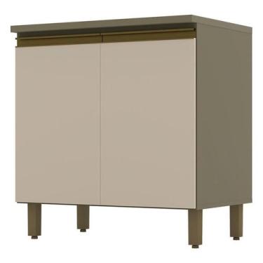 Imagem de Balcão de Cozinha Évelin 2 Portas 80 cm com Tampo Para Cooktop Duna Cr