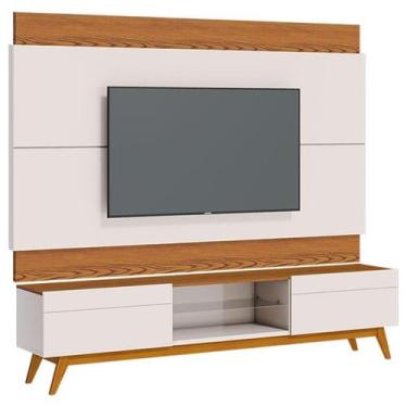 Imagem de Rack Bancada 2 Gavetas e Painel para Tv Classic 2.2 Off White Freijó -