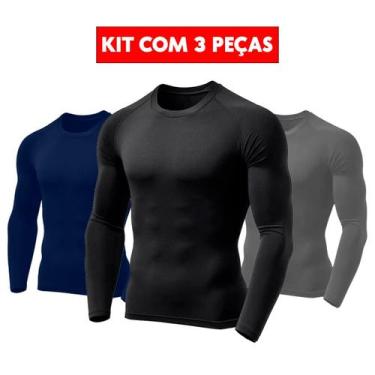 Imagem de Kit 3 Camisetas UV Proteção Solar UV+50 Tecido Ice Segunda Pele Praia 