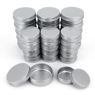 Imagem de 32 peças de latas redondas de alumínio com tampa de parafuso, potes vazios de metal, protetor labial de especiarias, recipientes de armazenamento de velas, latas de viagem, tamanhos variados de 60 g e