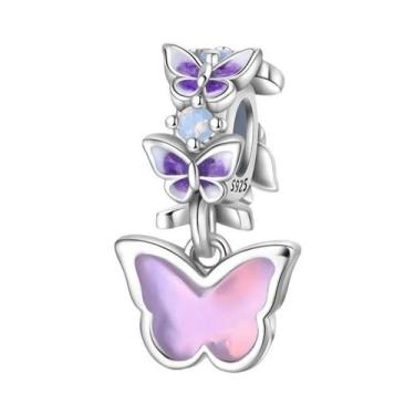 Imagem de Pulseira De Corrente Com Contas De Casal De Gato Borboleta Romântica P