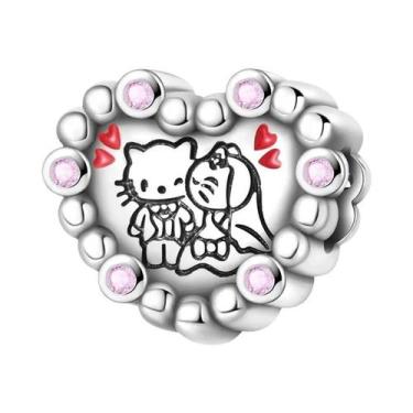 Imagem de Pulseira De Corrente Com Contas De Casal De Gato Borboleta Romântica P