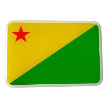 Imagem de Adesivo Bandeira Acre Resinado 4x6cm Bd18 - STARPAC