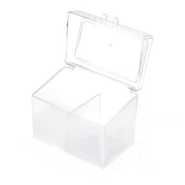 Imagem de Uma caixa de armazenamento de cotonetes, uma caixa de lenços de acrílico para salões de beleza, uma caixa de penteadeira, uma caixa de lenços removedora de maquiagem, feita de plástico transparente