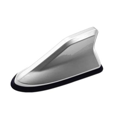 Imagem de Antena aérea de barbatana de tubarão para montagem no teto do carro, rádio automático, amplificador de sinal de antena AM FM universal (prata)