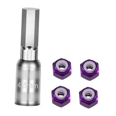 Imagem de menolana Conjunto de 4 porcas de roda 1/30, ferramenta de montagem de porcas de roda profissional de alto desempenho, peças de reposição robustas para upgrades, Roxo
