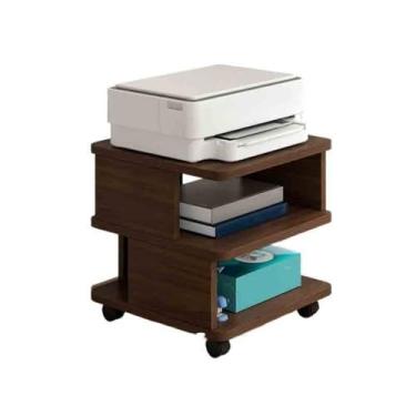 Imagem de KEG801302 Impressora removível do chão ao teto para escritório, gabinete, prateleira, colocação, lateral, vários níveis, mesa de impressora (marrom)