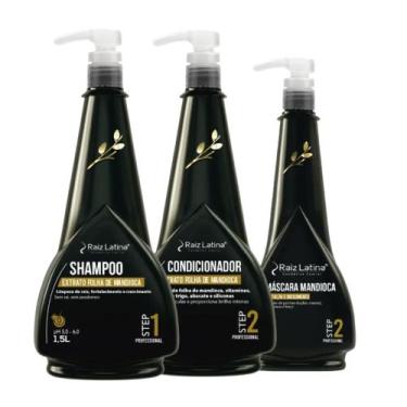 Imagem de Raiz latina- KIT PROFISSIONAL SHAMPOO, CONDICIONADOR E MÁSCARA MANDIOC