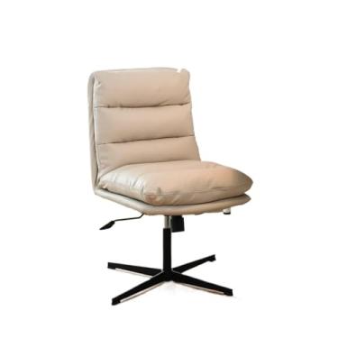 Imagem de Cadeira de mesa de couro clássica confortável e macia para escritório, sala de estudo, escritório, escritório, cadeira de escritório ajustável, sem apoio de braços, cadeira de trabalho (preto)