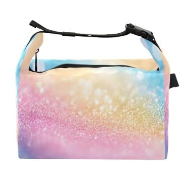 Imagem de STAYTOP Lancheira de fundo de cor gradiente com fivela de alça, lancheira isolada para meninos e meninas, lancheira térmica para trabalho escolar